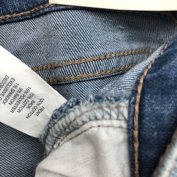 NY&C SOHO Distressed Curvy Boyfriend Stretch Denim Jeans Size 12 Women New Stain - Picture 15 of 15